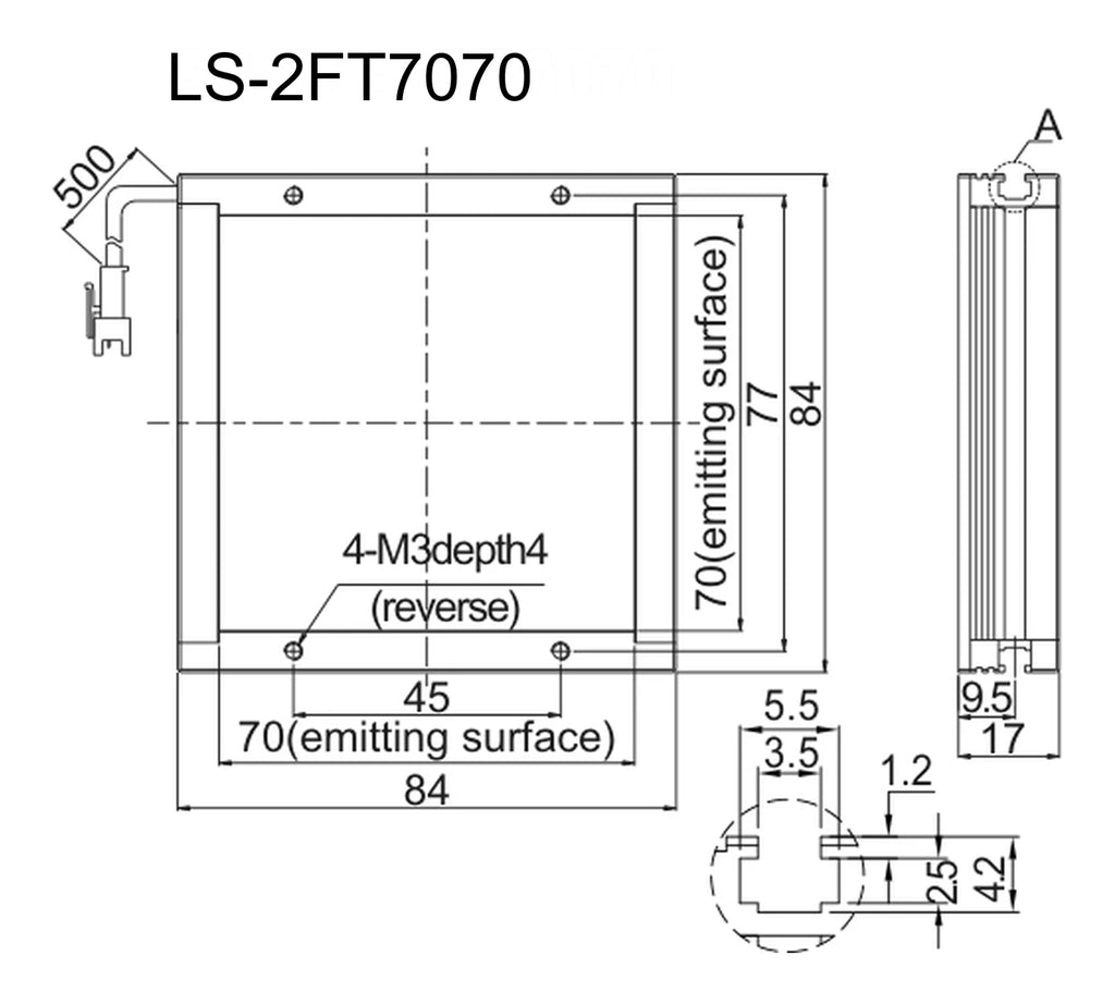 LS-2FT7070 dimensions (mm)