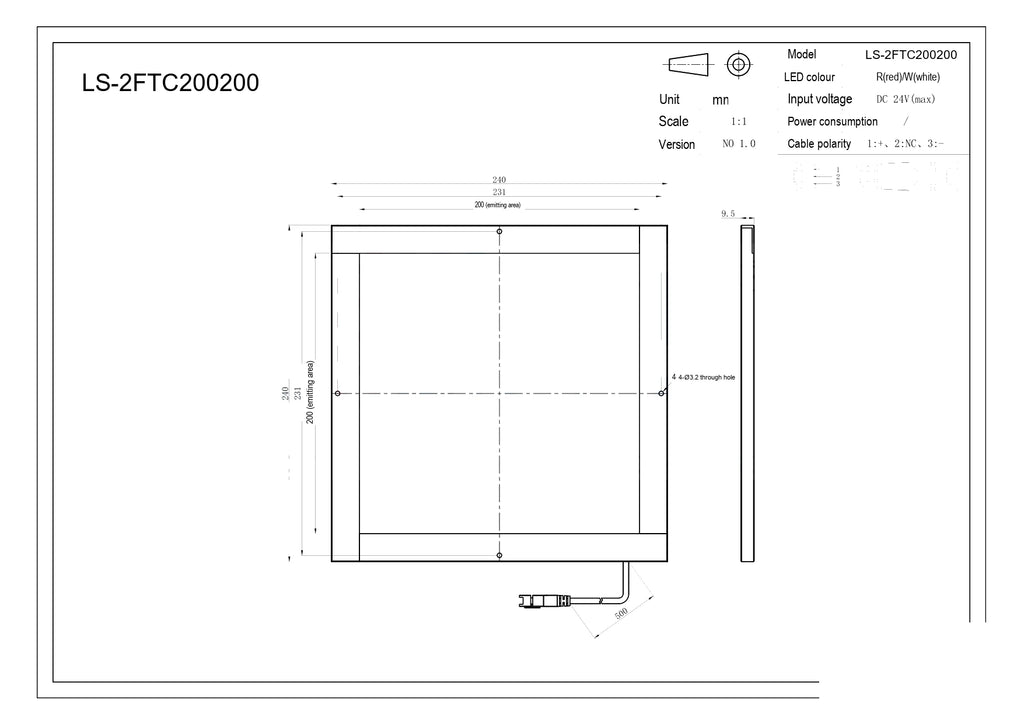 LS-2FTC200200 dimensions (mm)