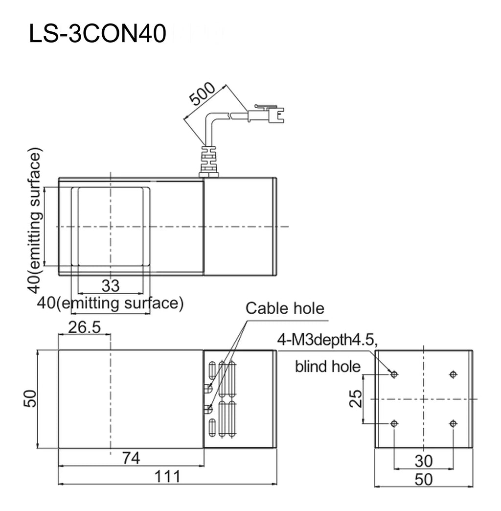LS-3CON40 dimensions (mm)