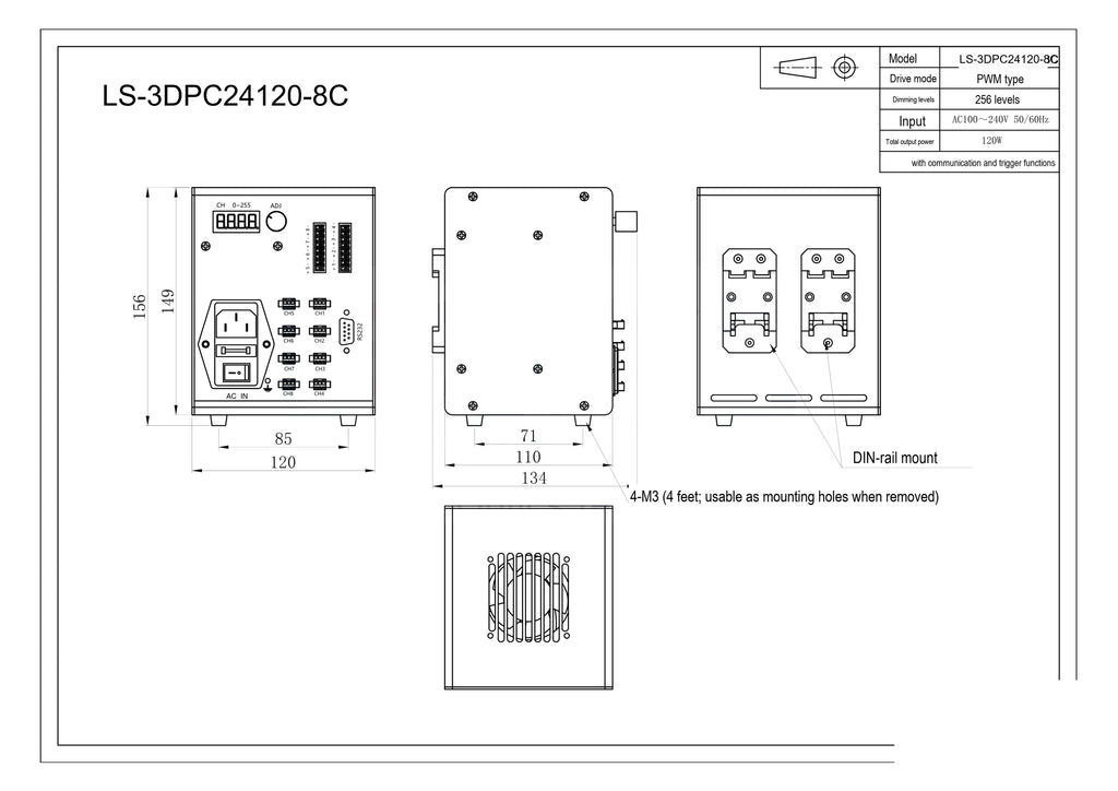 LS-3DPC24120-8C dimensions (mm)