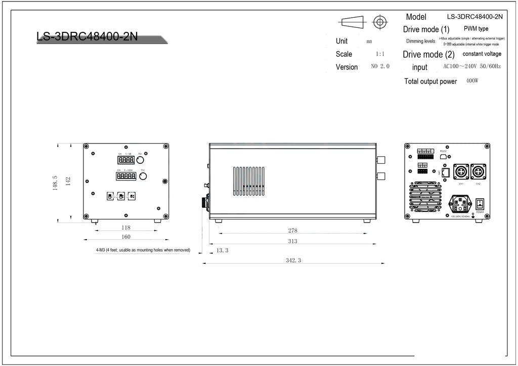 LS-3DRC48400-2N dimensions (mm)