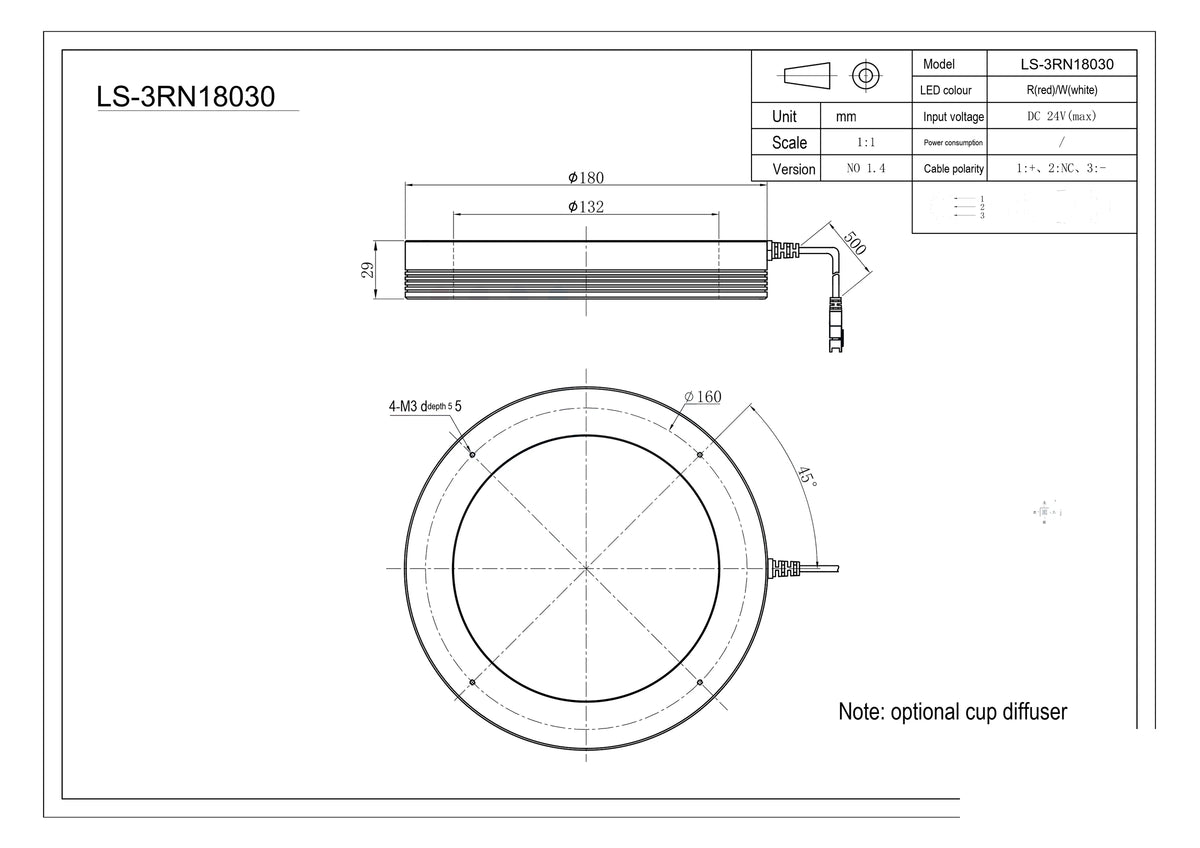 LS-3RN18030 dimensions (mm)