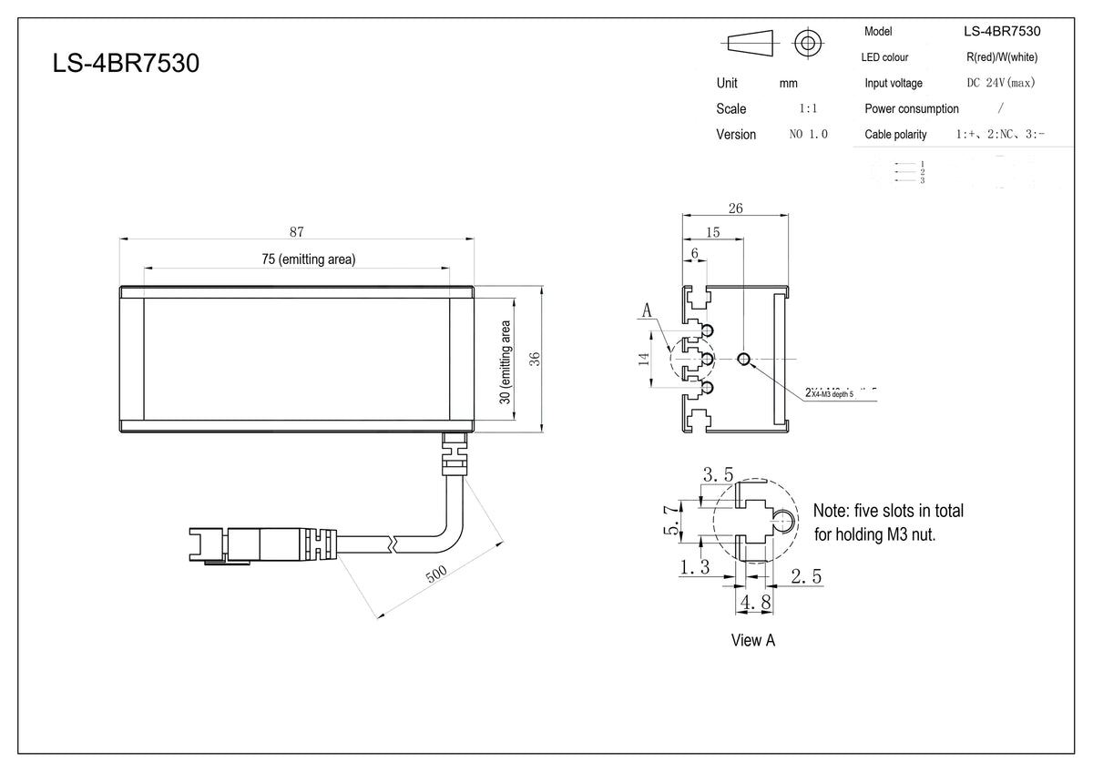 LS-4BR7530 dimensions (mm)