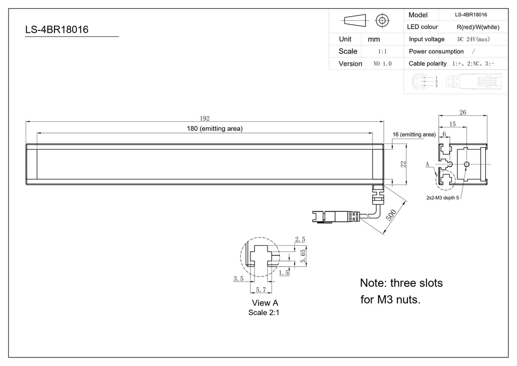 LS-4BR18016-NIR dimensions (mm)