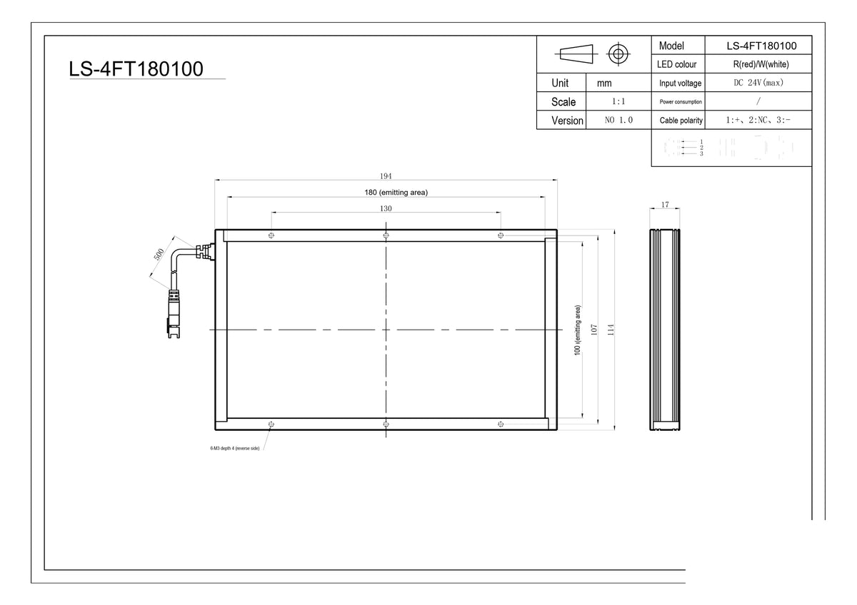 LS-4FT180100 dimensions (mm)