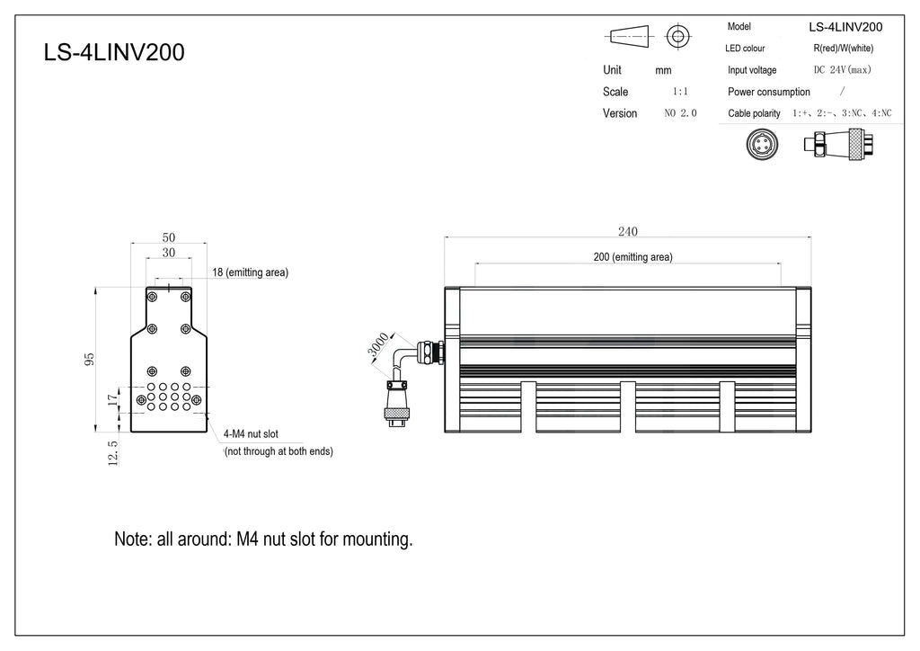 LS-4LINV200 dimensions (mm)
