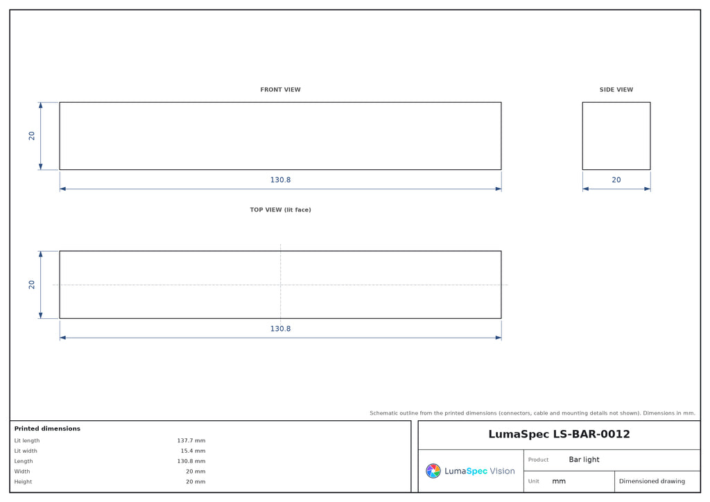 LS-BAR-0012 dimensions (mm)