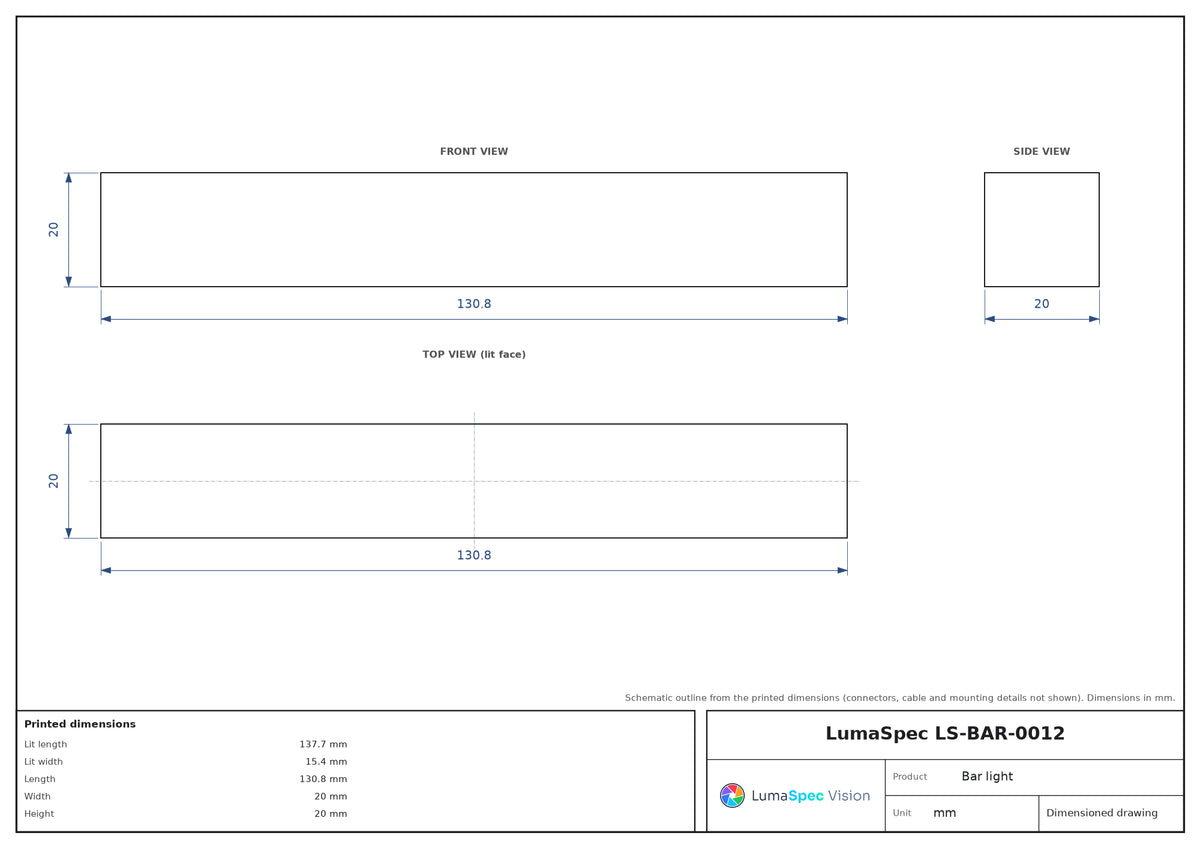 LS-BAR-0012 dimensions (mm)