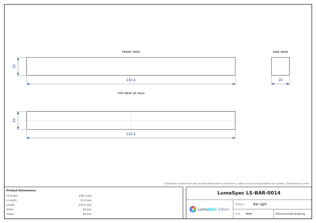 LS-BAR-0014 dimensions (mm)