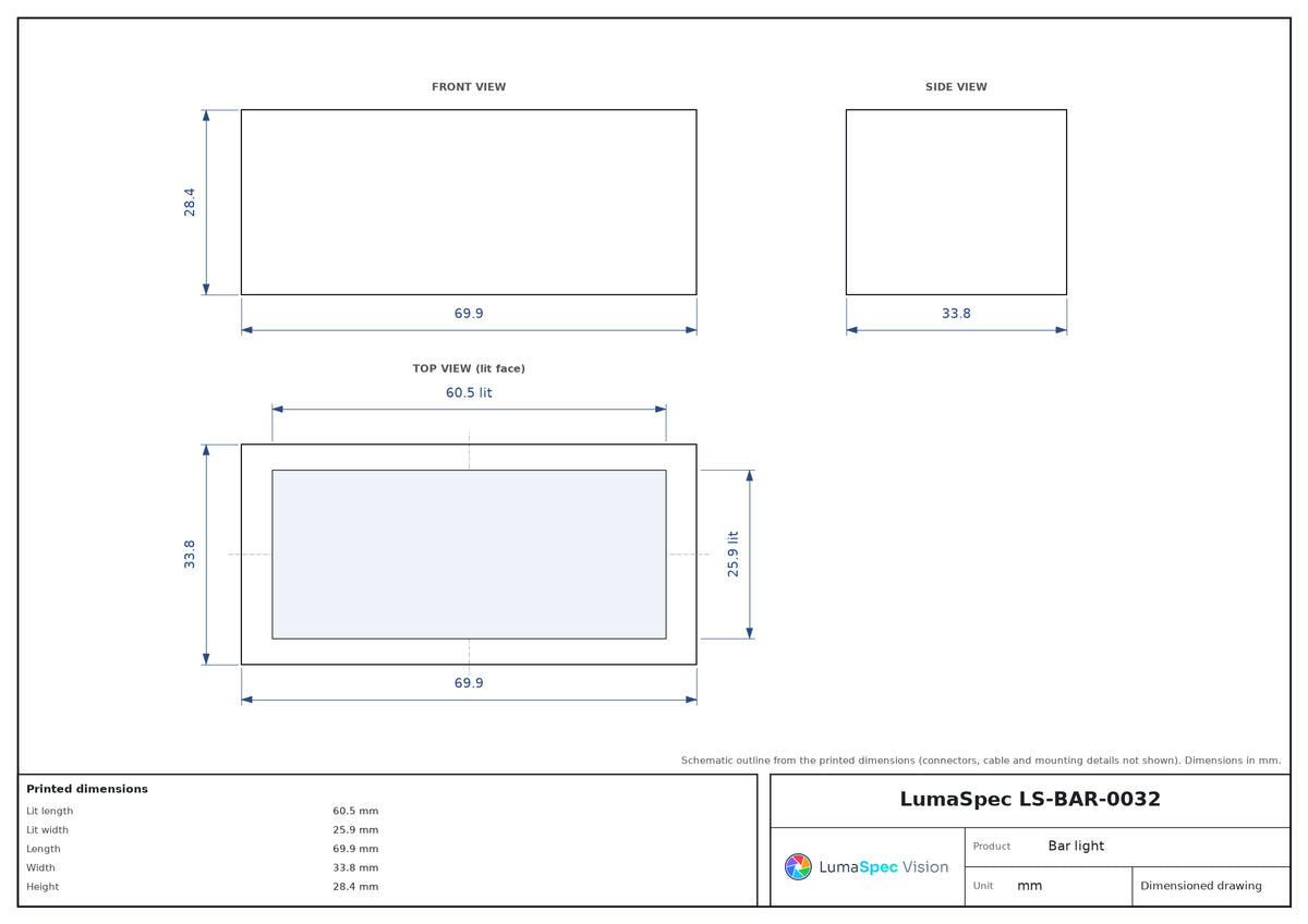 LS-BAR-0032 dimensions (mm)
