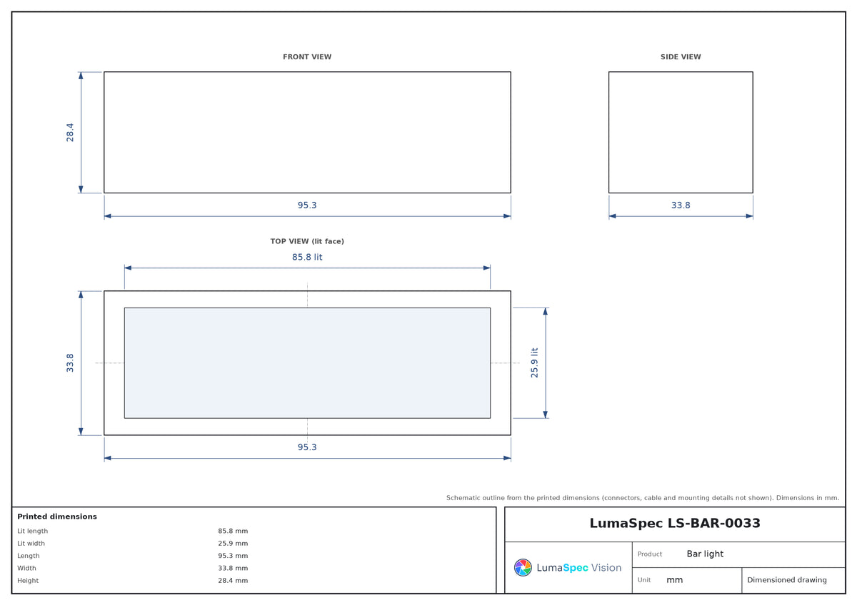LS-BAR-0033 dimensions (mm)