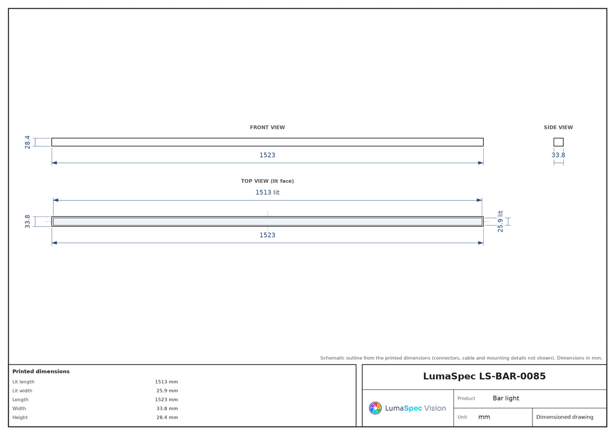 LS-BAR-0085 dimensions (mm)