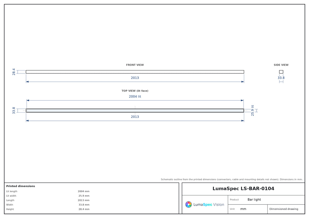 LS-BAR-0104 dimensions (mm)
