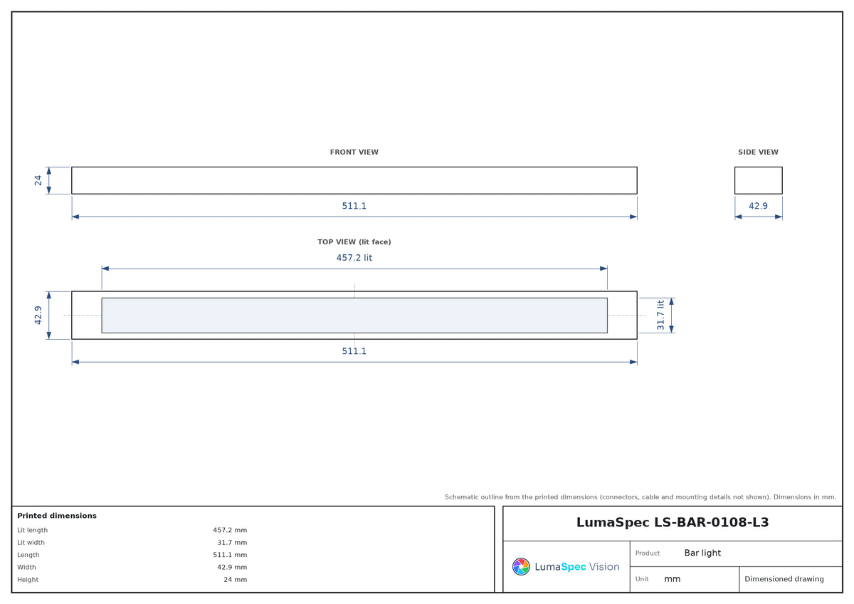 LS-BAR-0108-L3 dimensions (mm)