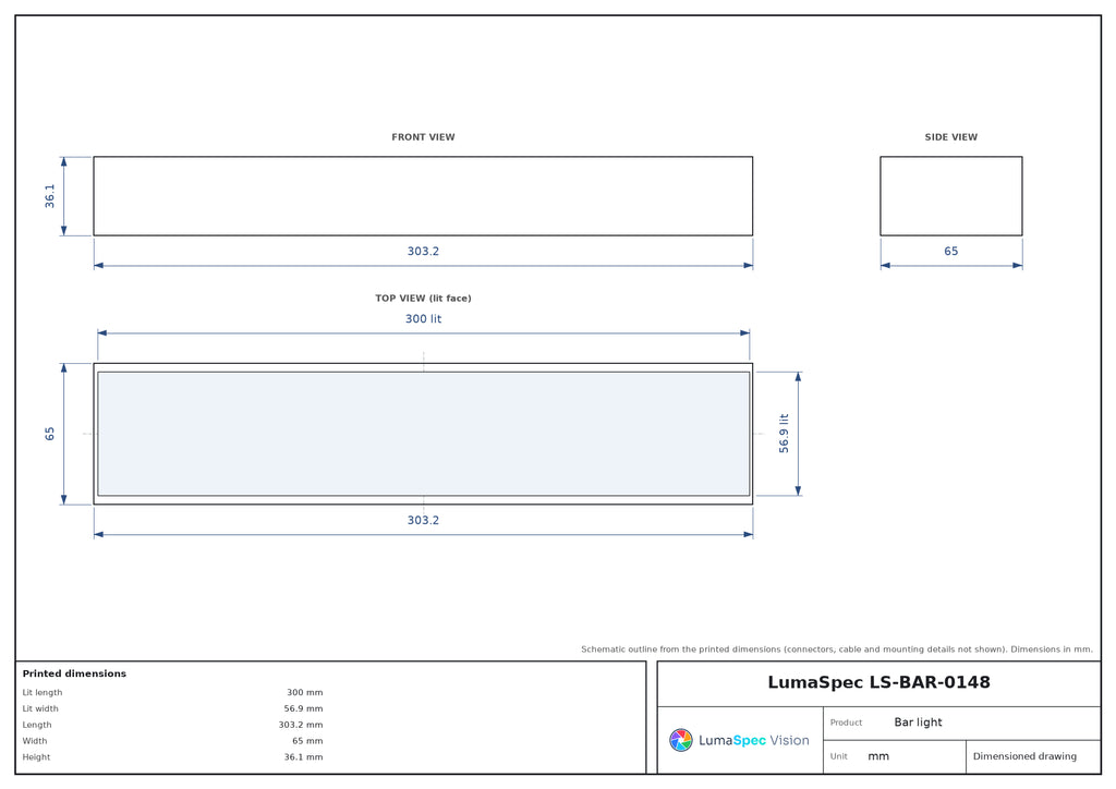 LS-BAR-0148 dimensions (mm)