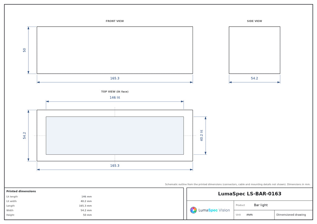 LS-BAR-0163 dimensions (mm)