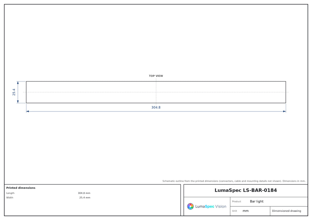 LS-BAR-0184 dimensions (mm)