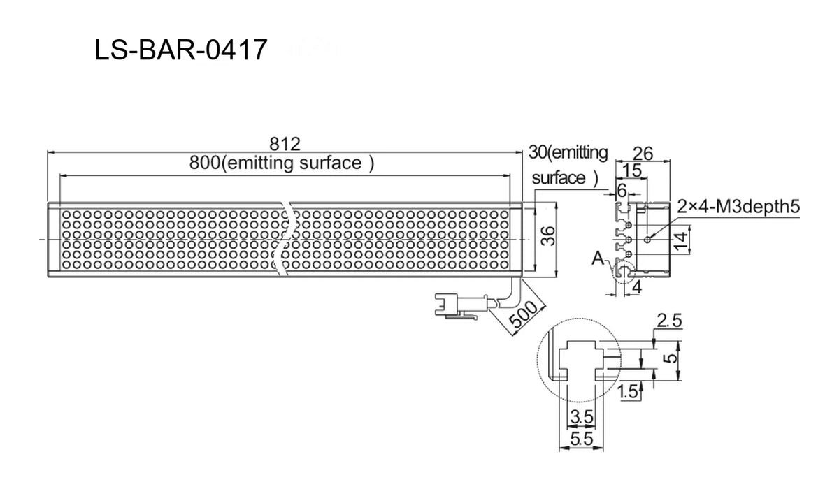 LS-BAR-0417 dimensions (mm)