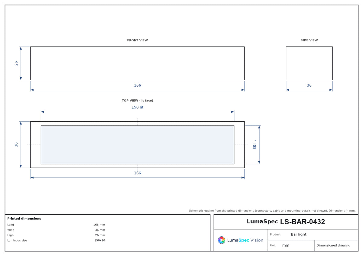 LS-BAR-0432 dimensions (mm)