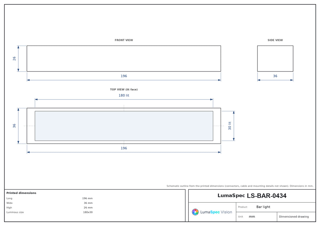 LS-BAR-0434 dimensions (mm)