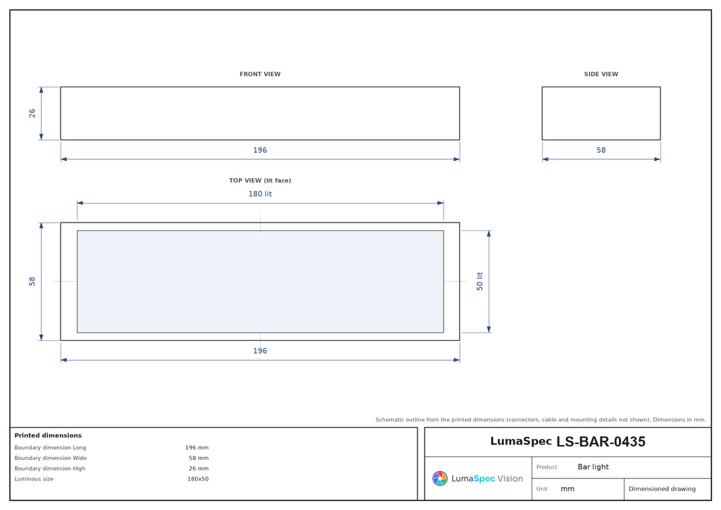LS-BAR-0435 dimensions (mm)