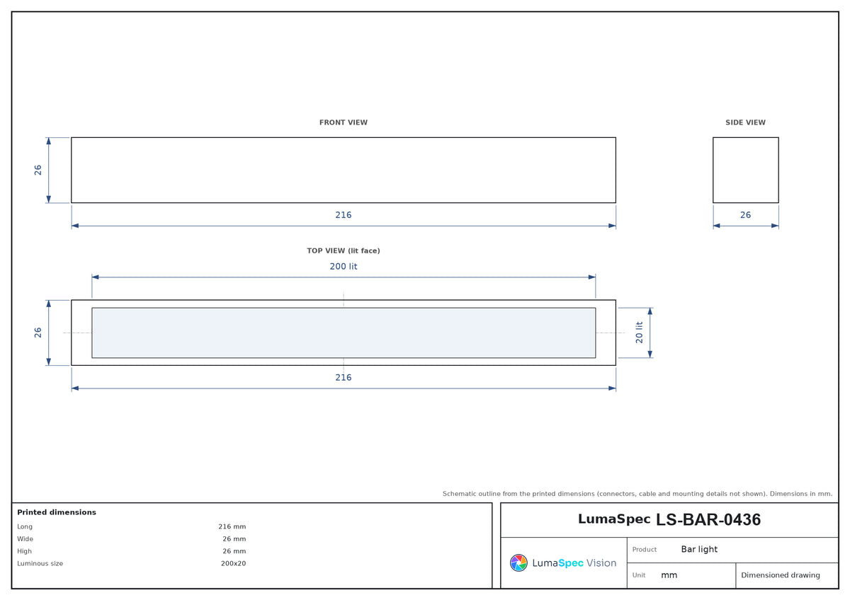 LS-BAR-0436 dimensions (mm)