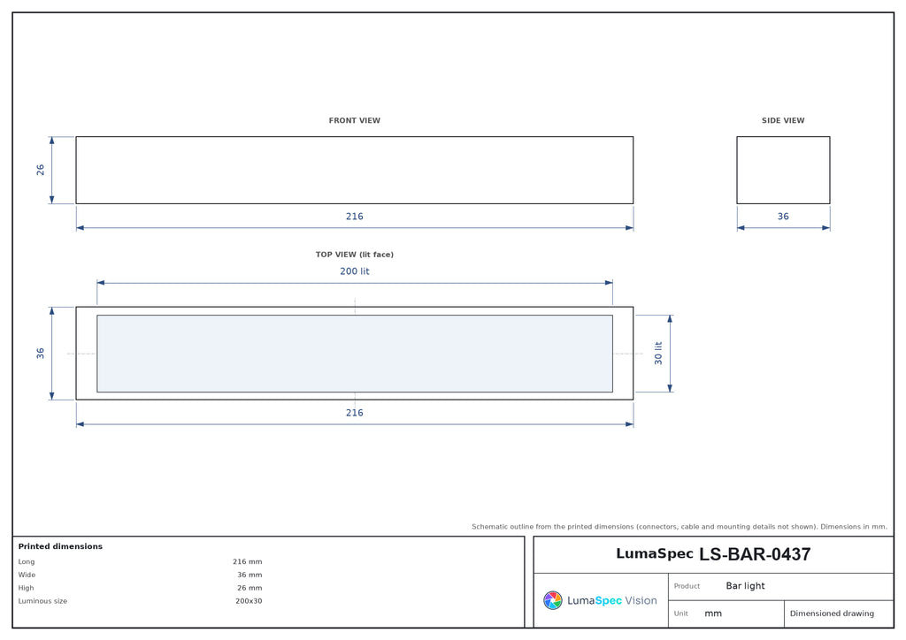 LS-BAR-0437 dimensions (mm)