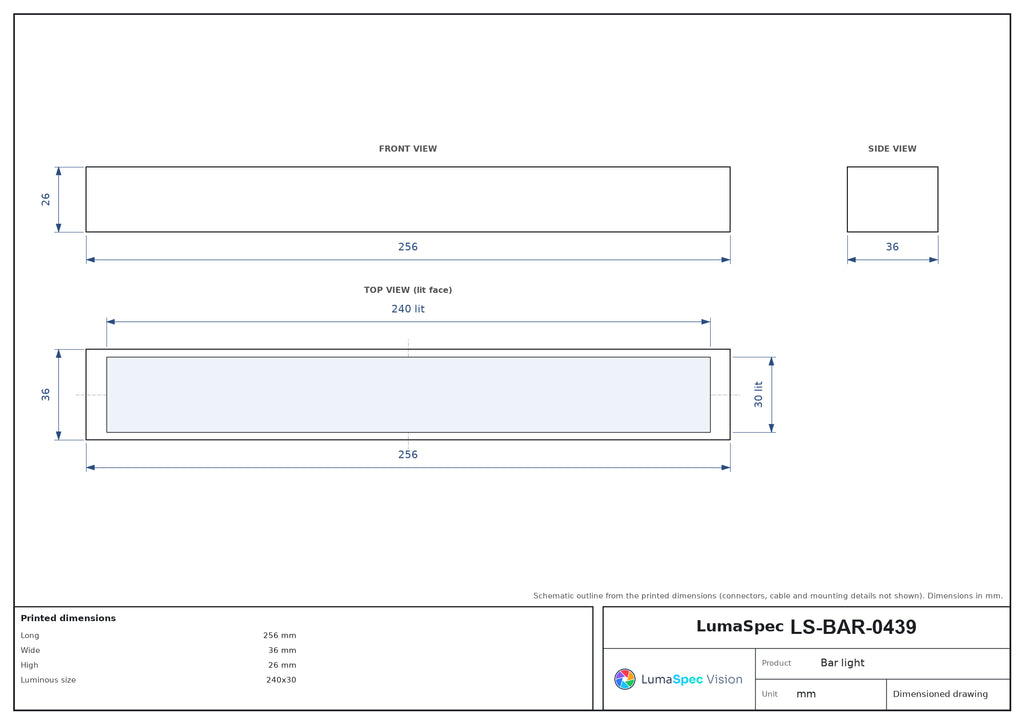 LS-BAR-0439 dimensions (mm)