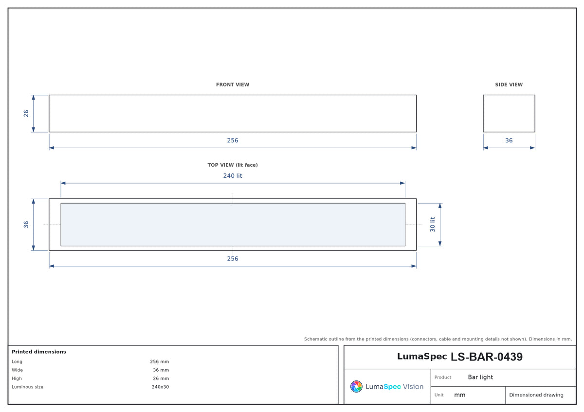 LS-BAR-0439 dimensions (mm)
