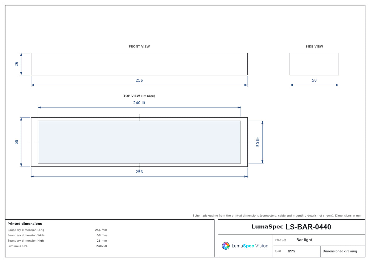 LS-BAR-0440 dimensions (mm)