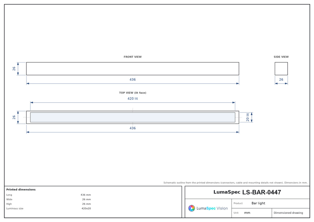 LS-BAR-0447 dimensions (mm)