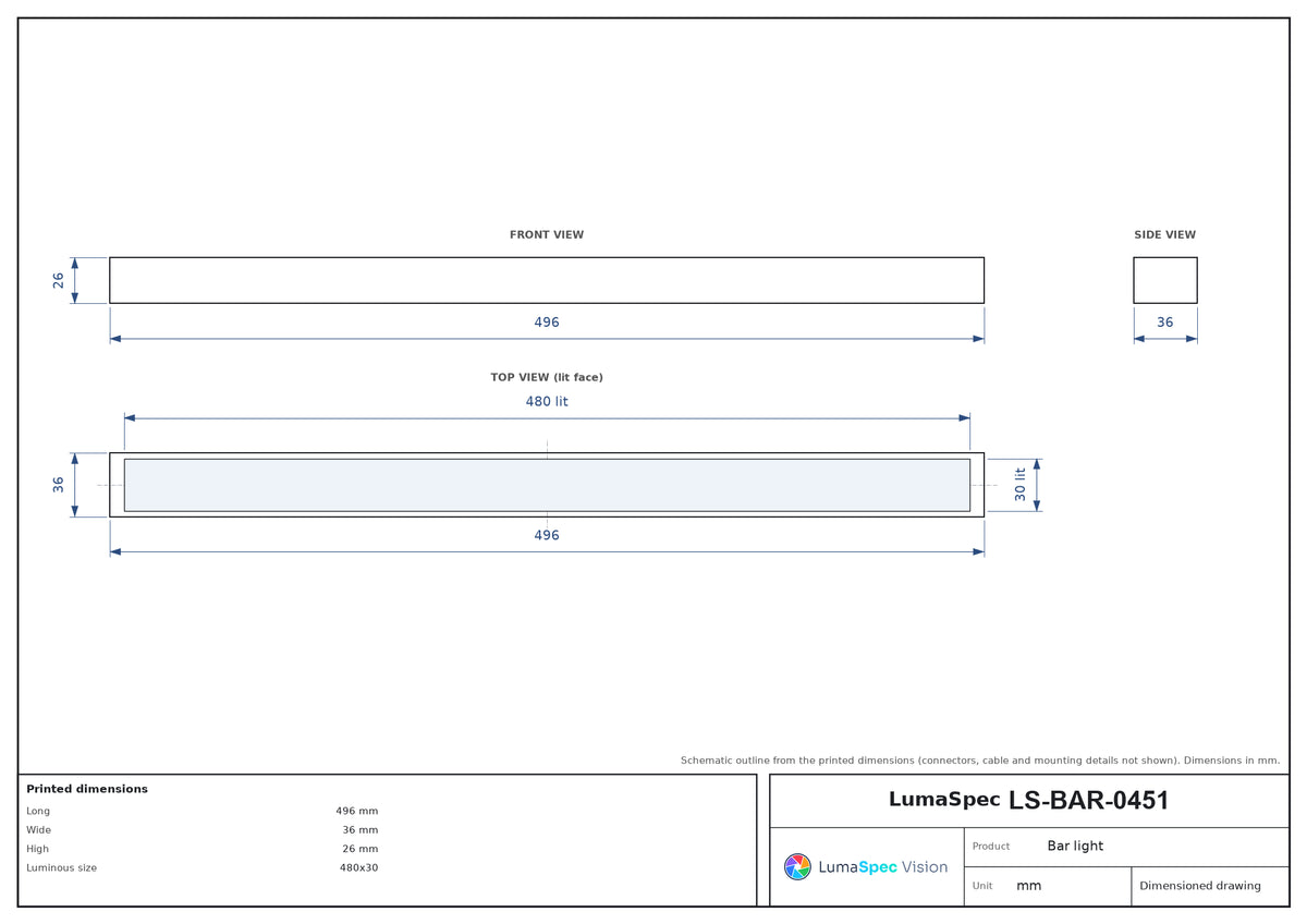 LS-BAR-0451 dimensions (mm)