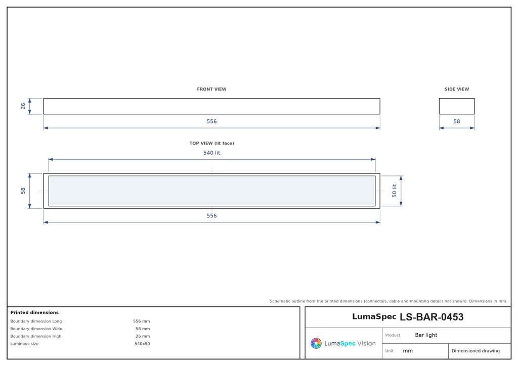 LS-BAR-0453 dimensions (mm)