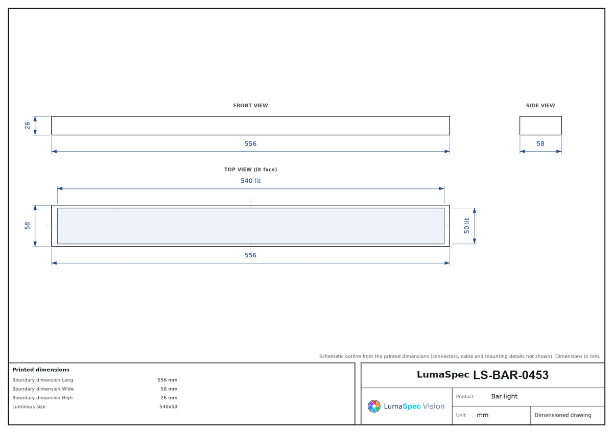LS-BAR-0453 dimensions (mm)