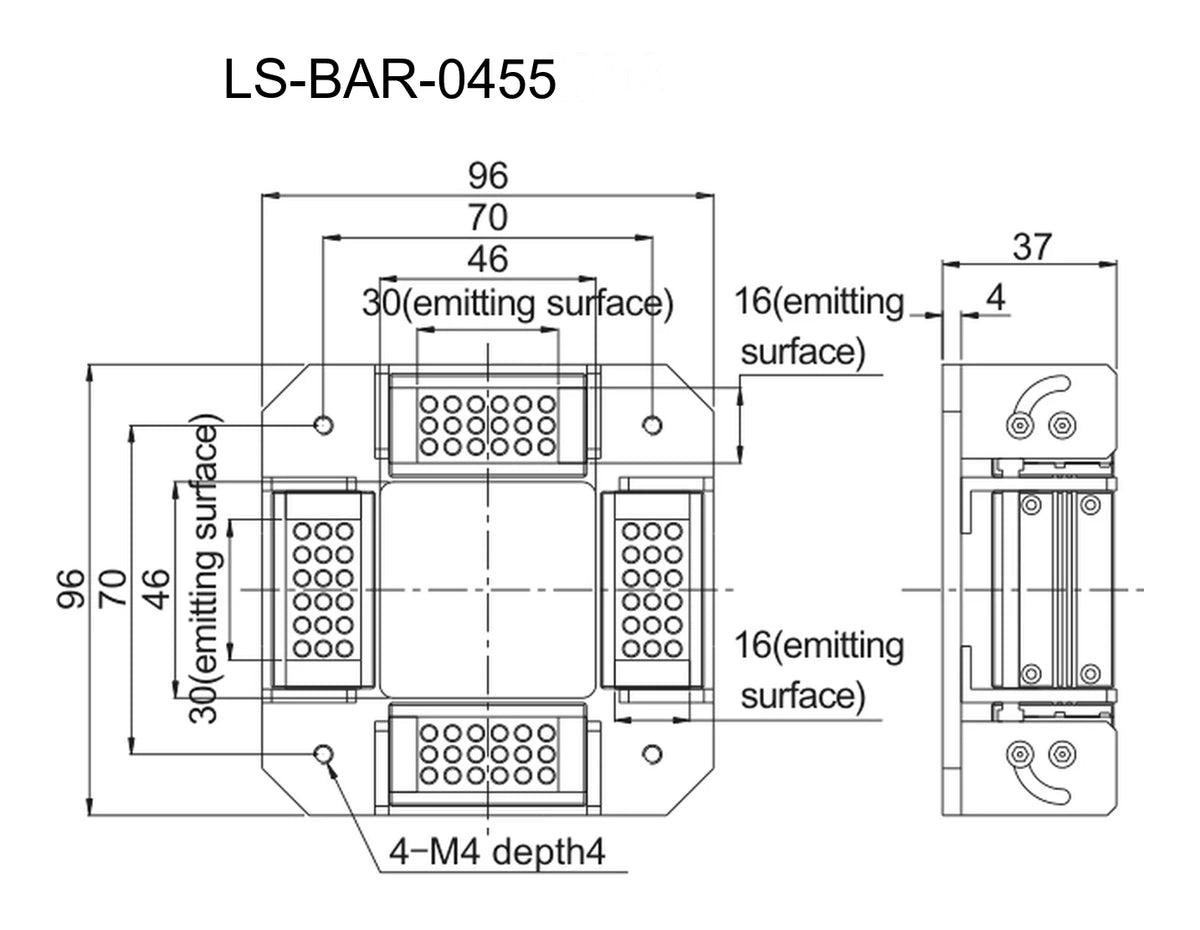 LS-BAR-0455 dimensions (mm)