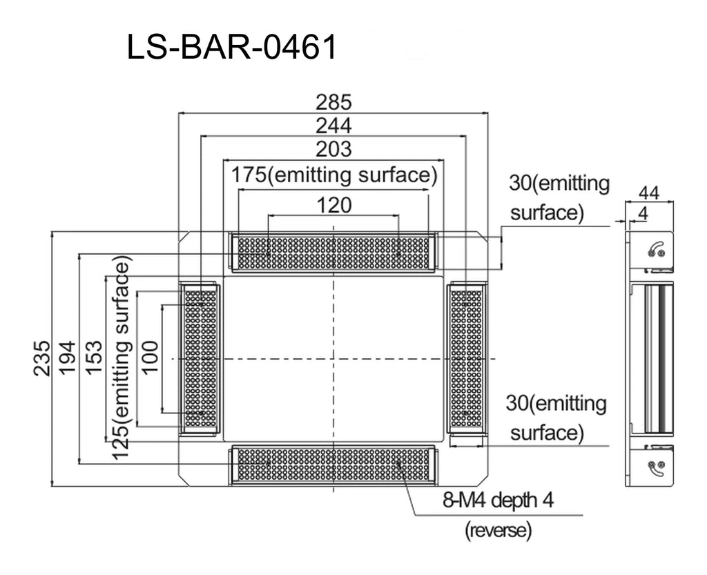 LS-BAR-0461 dimensions (mm)