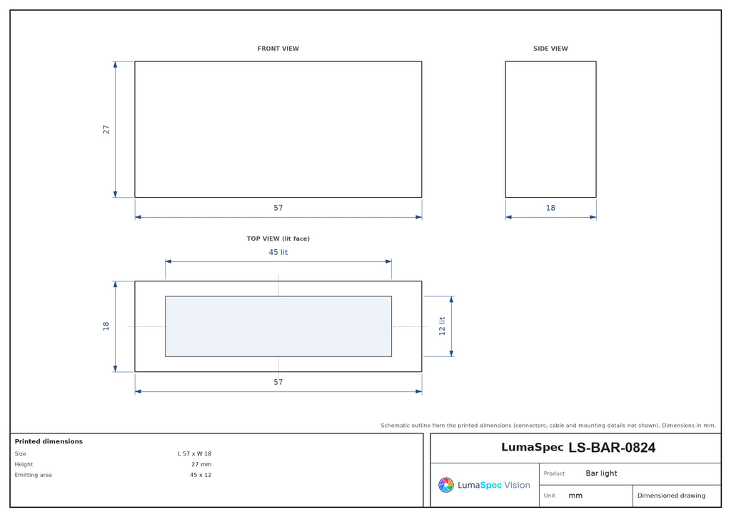 LS-BAR-0824 dimensions (mm)