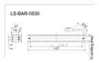 LS-BAR-0830 dimensions (mm)