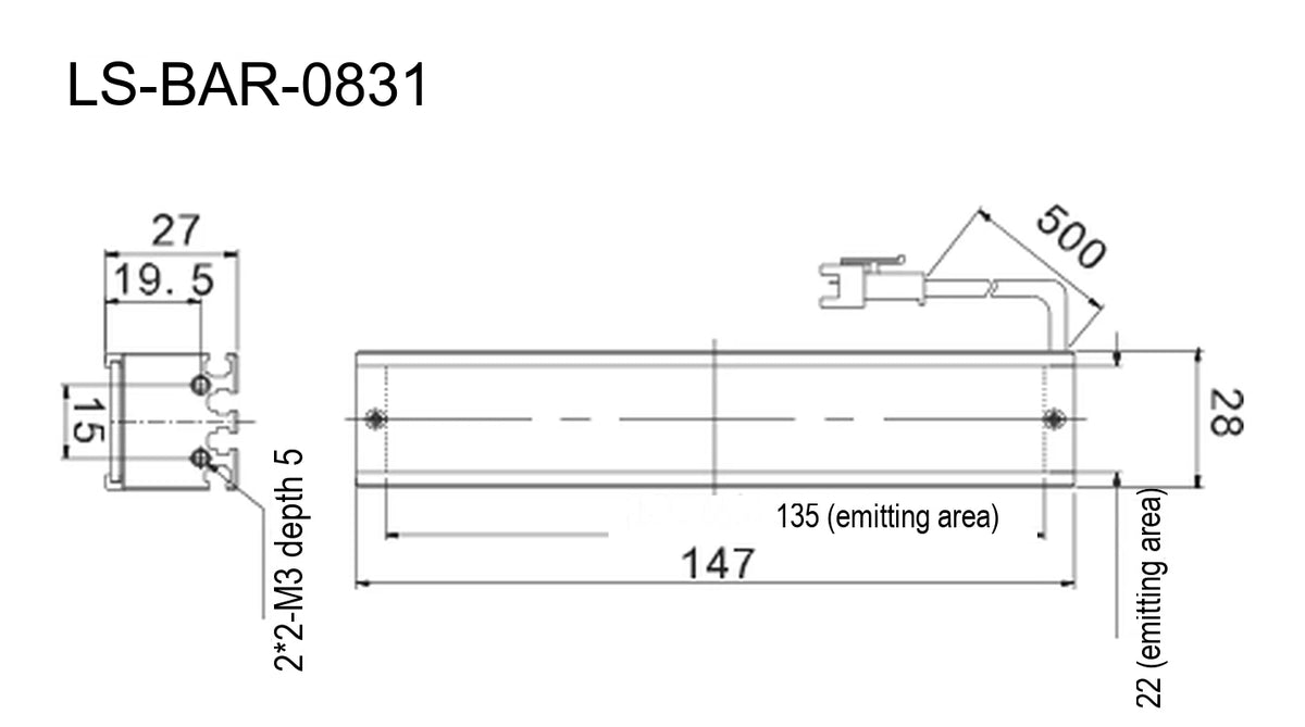 LS-BAR-0831 dimensions (mm)