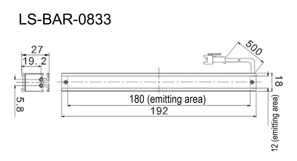 LS-BAR-0833 dimensions (mm)