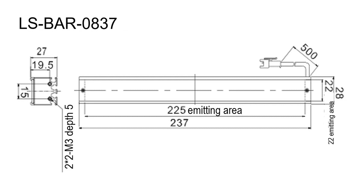LS-BAR-0837 dimensions (mm)