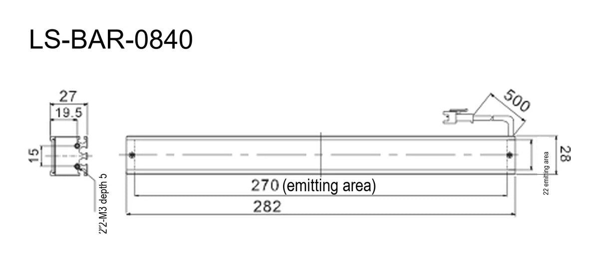 LS-BAR-0840 dimensions (mm)