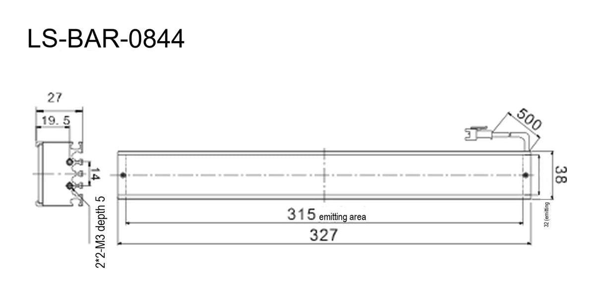 LS-BAR-0844 dimensions (mm)