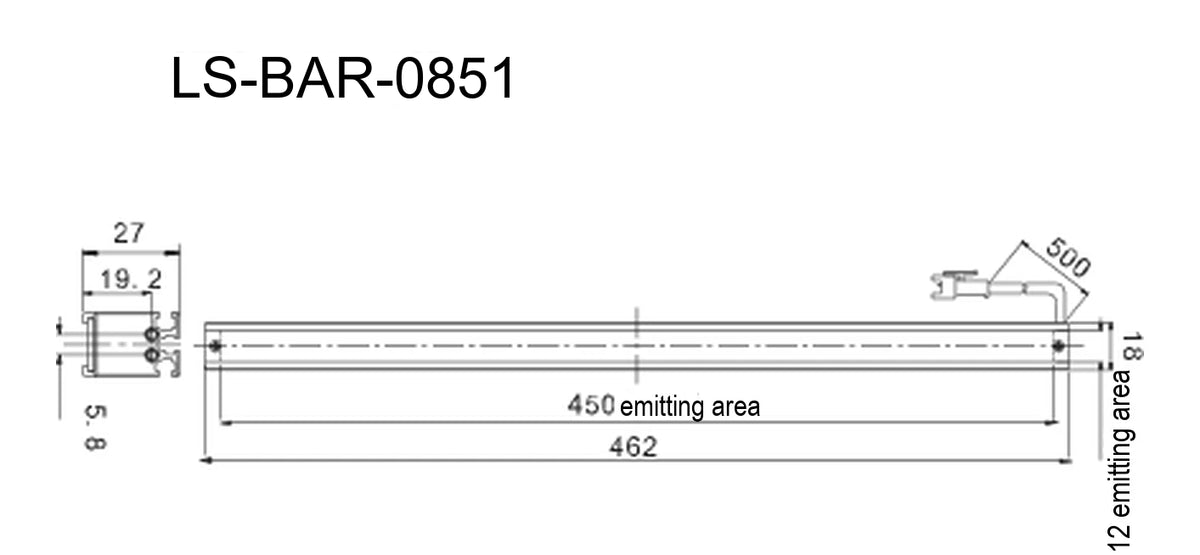 LS-BAR-0851 dimensions (mm)