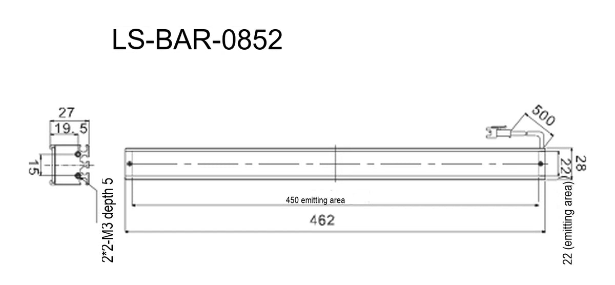 LS-BAR-0852 dimensions (mm)