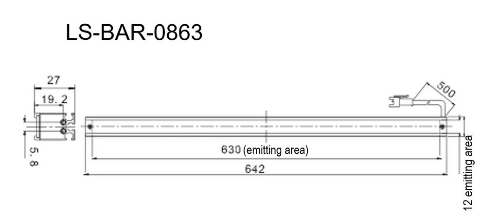 LS-BAR-0863 dimensions (mm)