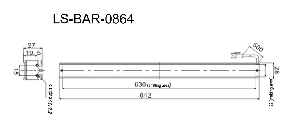 LS-BAR-0864 dimensions (mm)