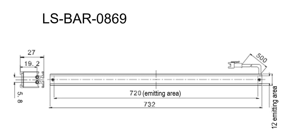 LS-BAR-0869 dimensions (mm)