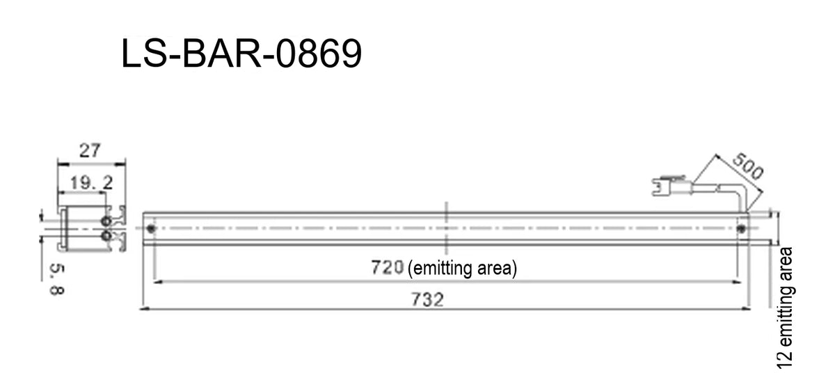 LS-BAR-0869 dimensions (mm)