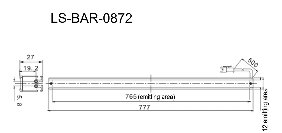 LS-BAR-0872 dimensions (mm)
